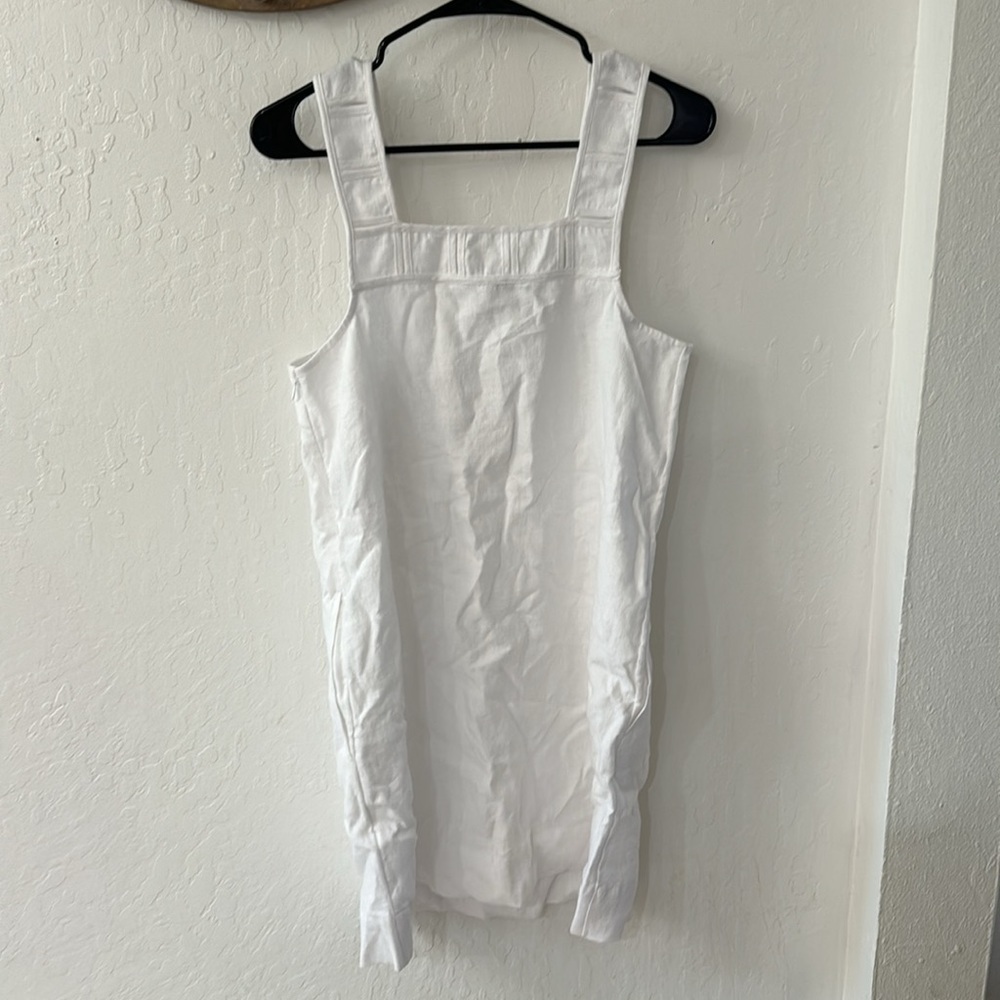 Madewell White Embroidered Tank Mini Linen Dress Pockets Eyelet 2 - Picture 10 of 12